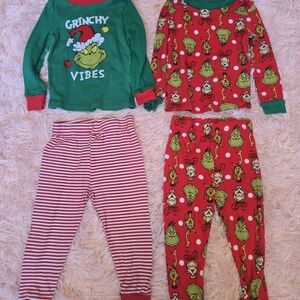 Dr. Seuss Grinch Kids Pajama Set - Green and Red